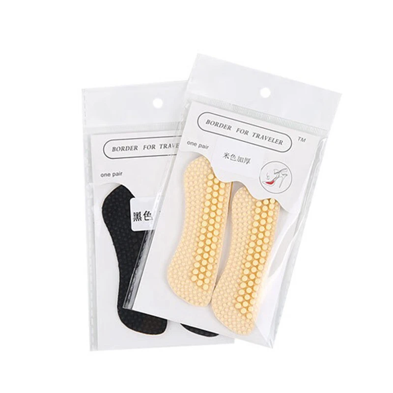 1Pair New Massage Silicone Inserts Fashion Soft Sticky Silica Gel Fabric Shoe Pads Liner Grips Back Heel Inserts Insoles Black