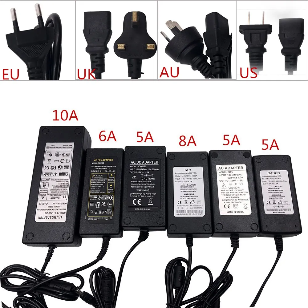 AC 100-240V do DC 5V 12V 24V 1A 2A 3A 4A 5A 6A 10A Adapter do zasilacza transformator oświetleniowy konwerter do taśmy LED światła CCTV