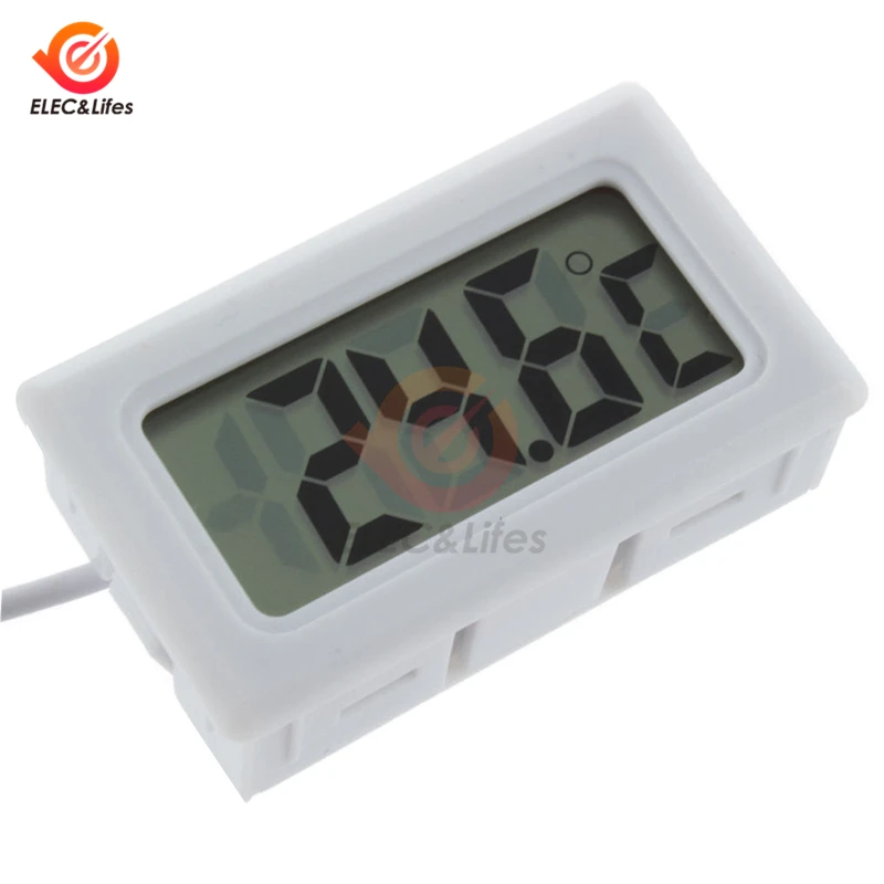 Embedded Electronic Digital Thermometer mini digital LCD Temperature Meter with 1m Probe cable temperature Sensor Tester