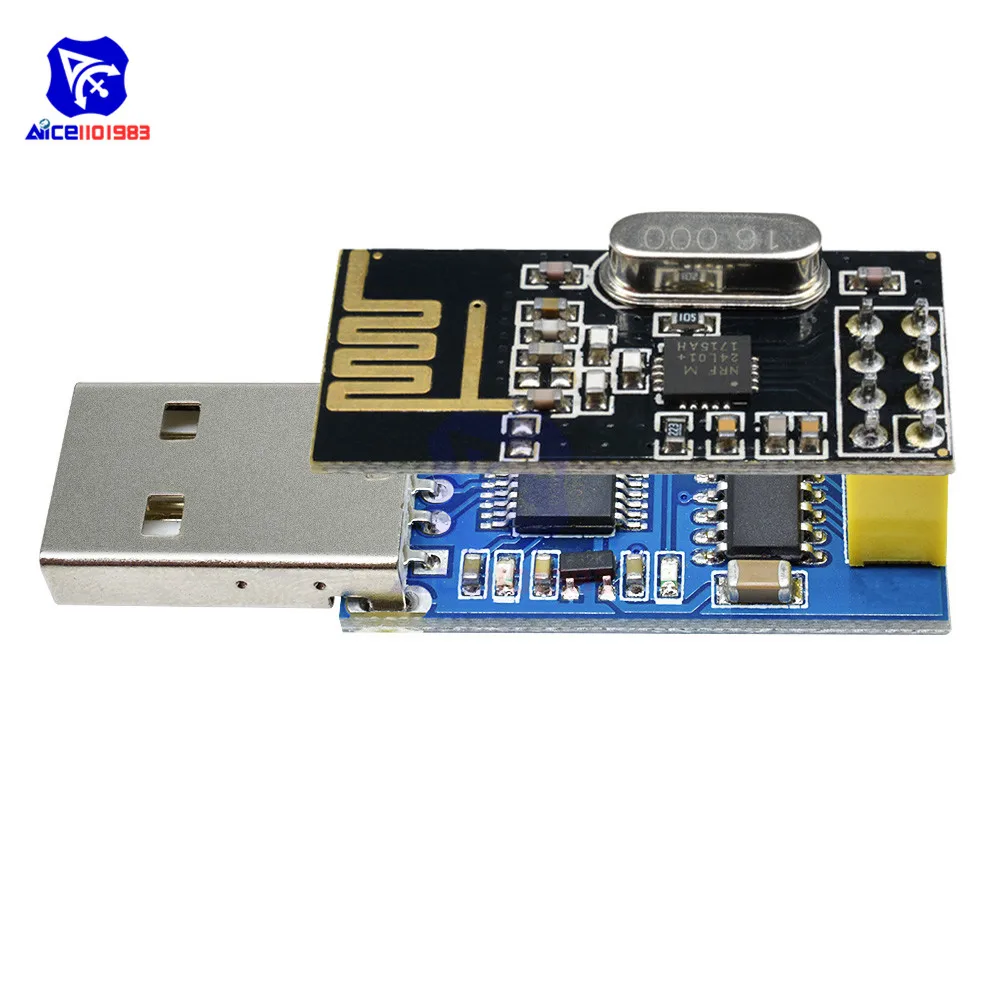 CH340T USB to Serial Port 8 Pin NRF24L01 Wireless Module Microcontroller Receiver Transmitter for Arduino