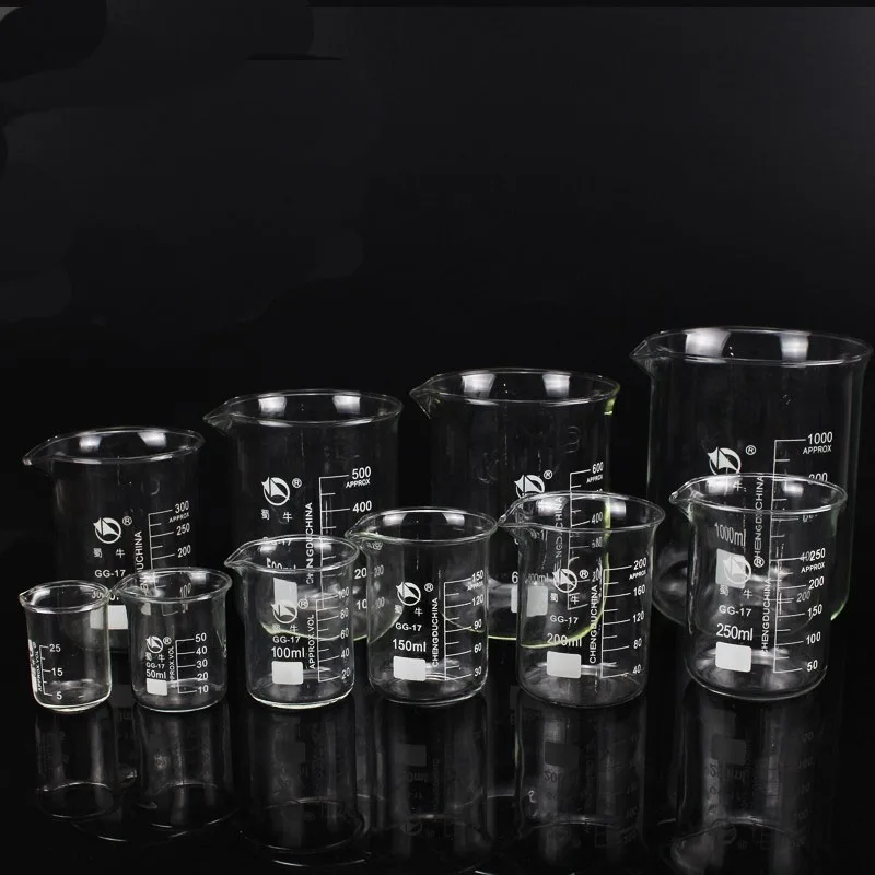 5ml-3000ml GG-17 Borosilicate Glass Beaker High temperature resistance Beaker Laboratory Equipment Glassware School Supplies