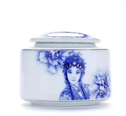 Tea, ceramic packaging cans, special storage cans, tea cans, tea boxes, wholesale special, blue and white porcelain