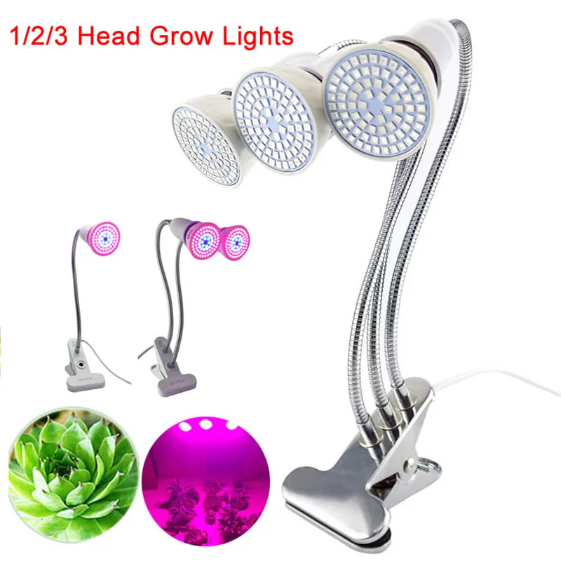 

Dual 72 LED Plant flower Grow Light Lamp growing E27 Desk Clip Holder For vegetable indoor greenhouse Hydro Veg flower