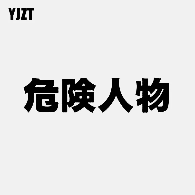 YJZT 18CM*4.2CM Personality Chinese Characters Dangerous Character Vinyl Decal Car Sticker Black Silver C11-1888