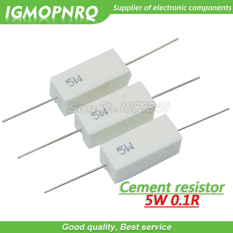 

10pcs 5W 0.1 ohm Cement resistance resistor 0.1R 0.1ohm GMOPNRQ