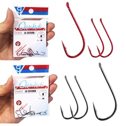 10pcs/lot sode fishing hooks  black and red color High Carbon Steel Fishing Hook Sode Non-Barb