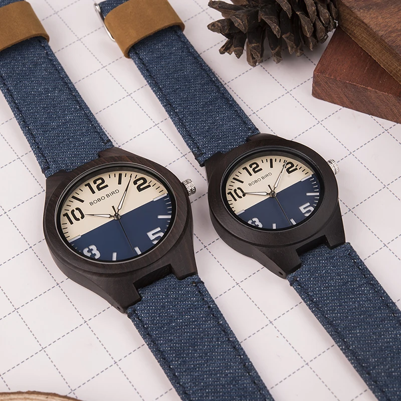 Bobo Vogel Nieuwe Ontwerp Houten Mannen Vrouwen Horloges Liefhebbers Quartz Horloges Grote Geschenken In Woodn Box Drop Verzending W-R29