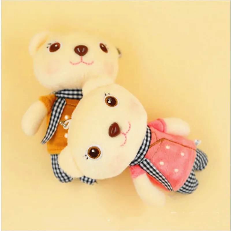 1 PCS 13CM Cartoon Scarf Bear Plush Toys  Rabbit Stuffed Toy Keychain Pendant Bag Pendant Christmas Gift For Girl Or Boys