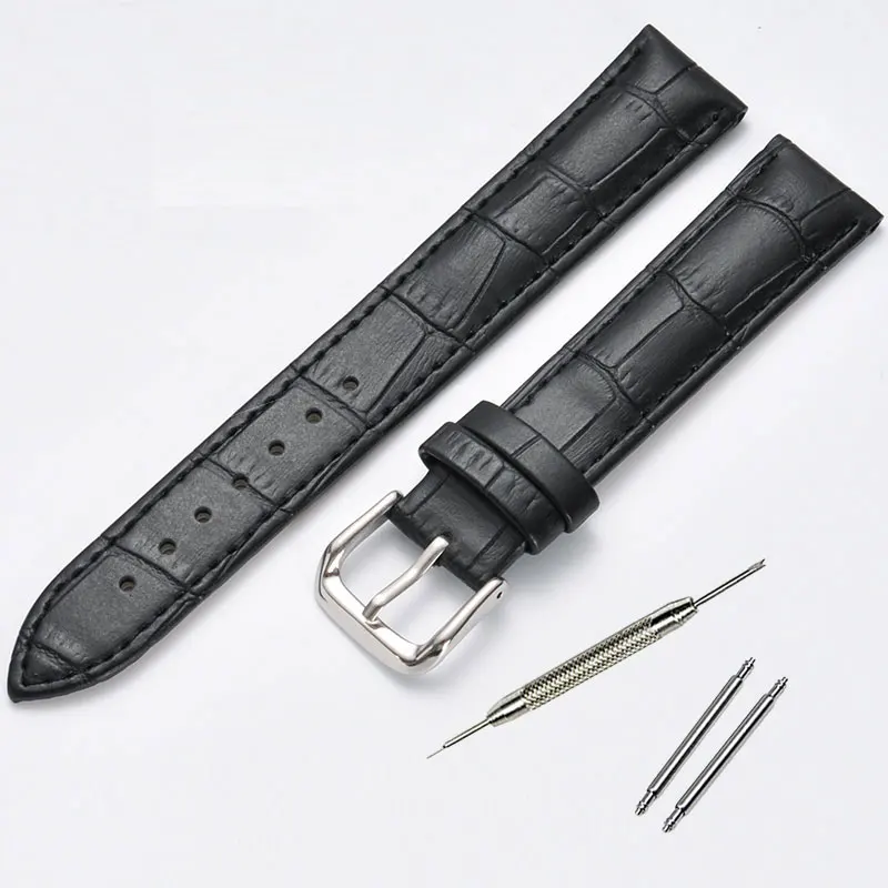 13 14 15 16 17 18 19 20 22 mm Genuine leather watchband watch belt strap wristwatches band female red white black