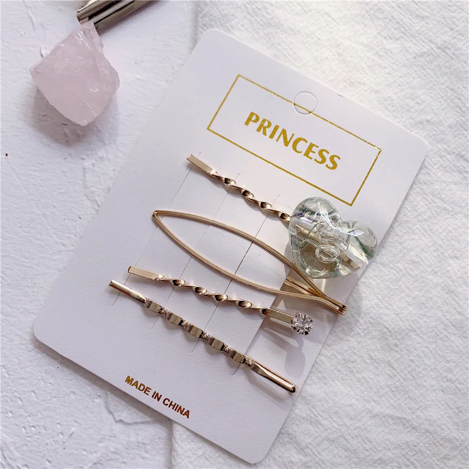 3Pcs/set Pearl Metal Gold Color RhinestoneHair Clip ins Barrette Hairband Hairpin Headdress for women girls Hair Accessories