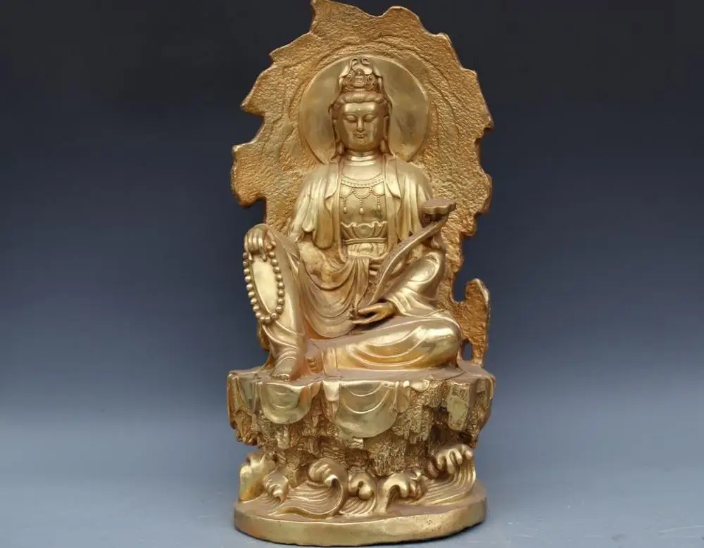 

Tibet Buddhism Temple Copper Bronze Guan Yin Kwan Yin Bodhisattva Buddha Statue