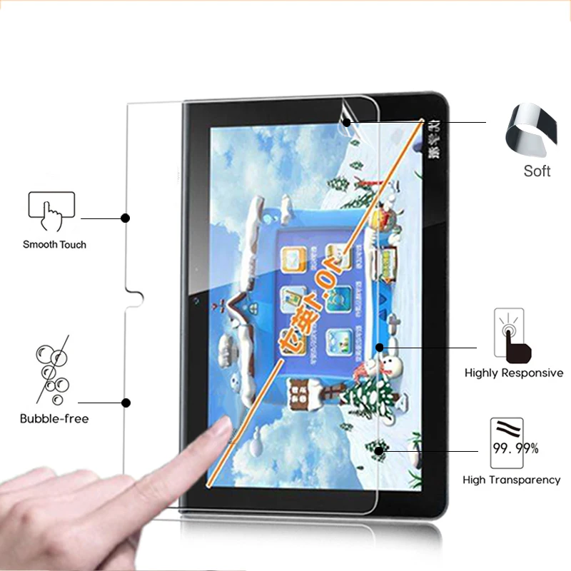 BEST HD lcd screen protector film For Noah U20 10.1inch Clear glossy front screen protective films with clean cloth