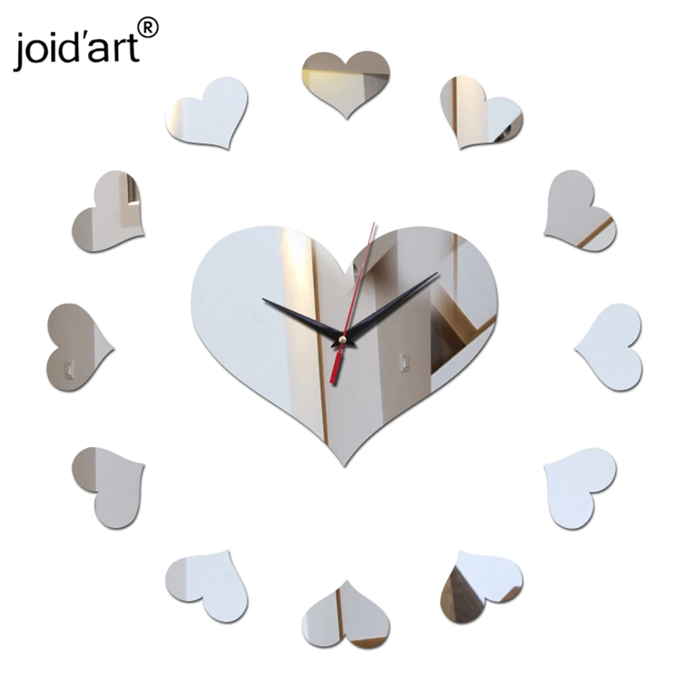 sale new home 3d acrylic mirror clocks modern diy digital watch wall stickers clock quartz living room