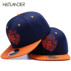 High quality lion face embroidery snapback cap cool king hip hop hat for boys and girls