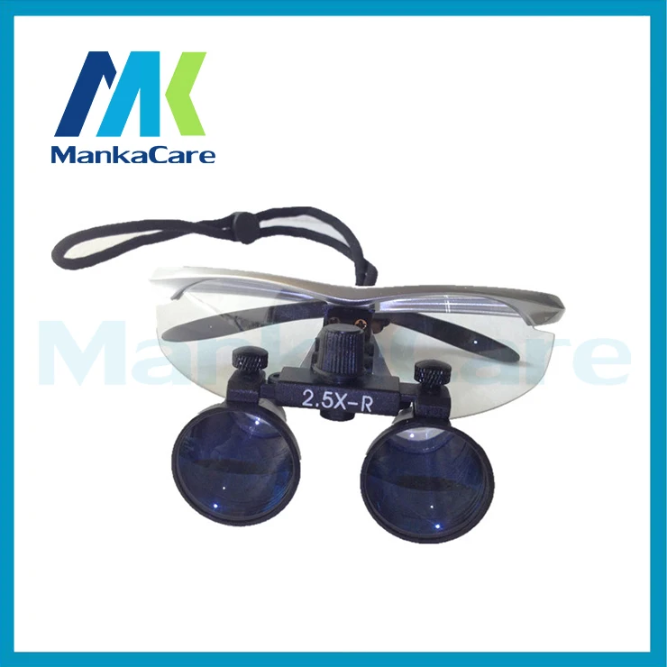 Manka Care - 2.5X time Dental Surgical Binocular Loupes Magnifier Glasses 100% original surgical optical glass Silver color