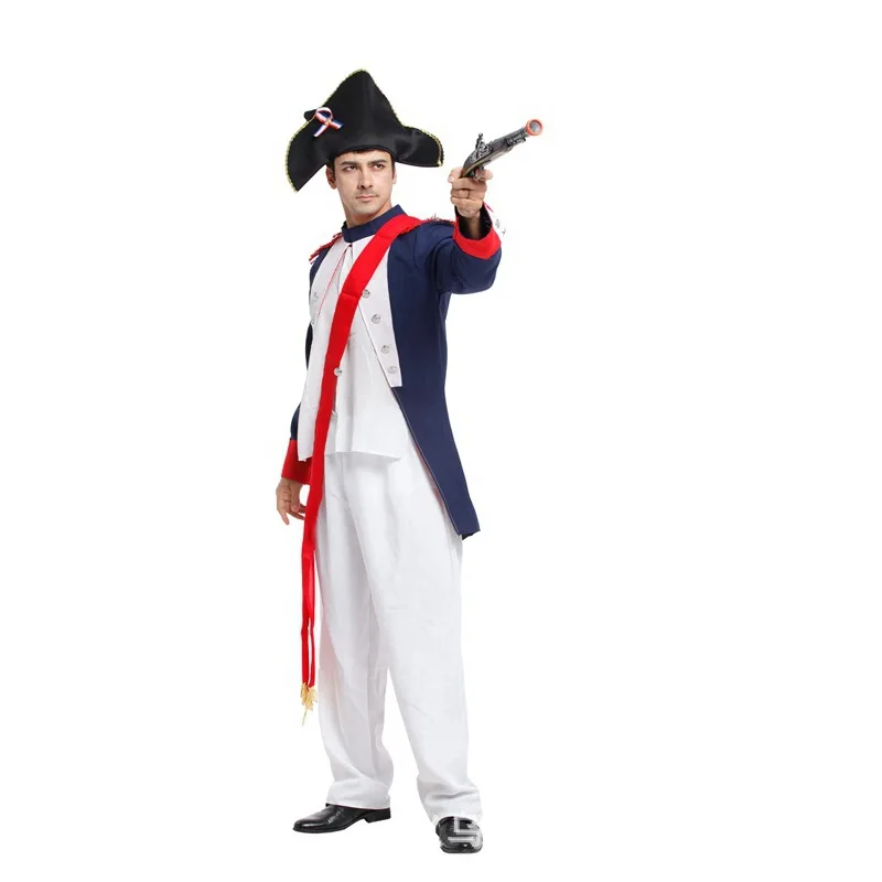 

Men Warrior Napoleon French Soldier Cosplay Halloween Christmas Purim Carnival Masquerade Stage Performance Musketeers Costumes