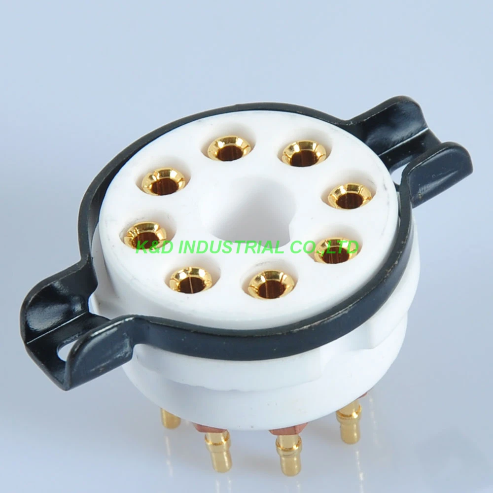 2pcs 8Pin CMC Ceramic Gold plate Tube Socket For EL34 6550 KT88 6V6 6L6 valve Tube Amplifier Parts