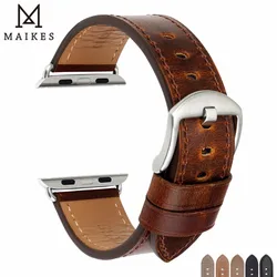 MAIKES Special Leather Watchbands For Apple Watch Band 45mm 41mm 44mm 40mm 42mm 38mm Series 7 6 SE 5 4 3 Bracelet iWatch Strap