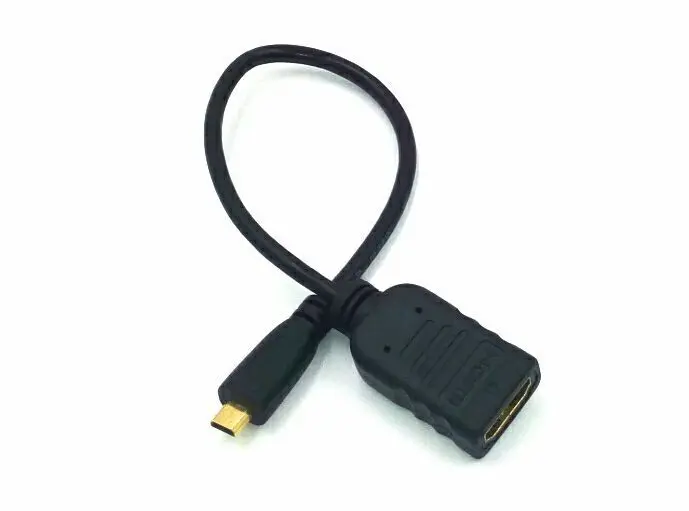 

10pcs/lot 6inch 32AWG High Speed HD-Cable With Ethernet - Microhdmi Connector male to HDMI Connector female - Black