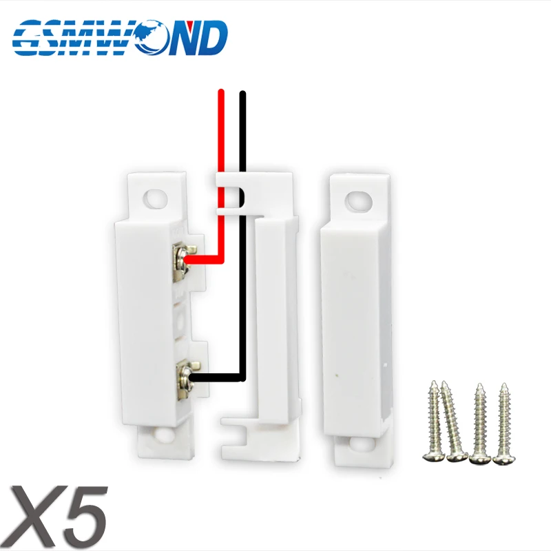 

Wired Door Sensor Window Open Detector Magnetic Switch Normal Closed For Home Burglar GSM PSTN Alarm System