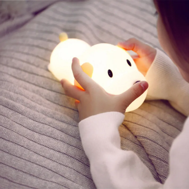 

Led Night Light Table Lamp Touch Silicone Cartoon for Baby Children Kids Gift Bedside Bedroom Living Room Home Decoration Lights