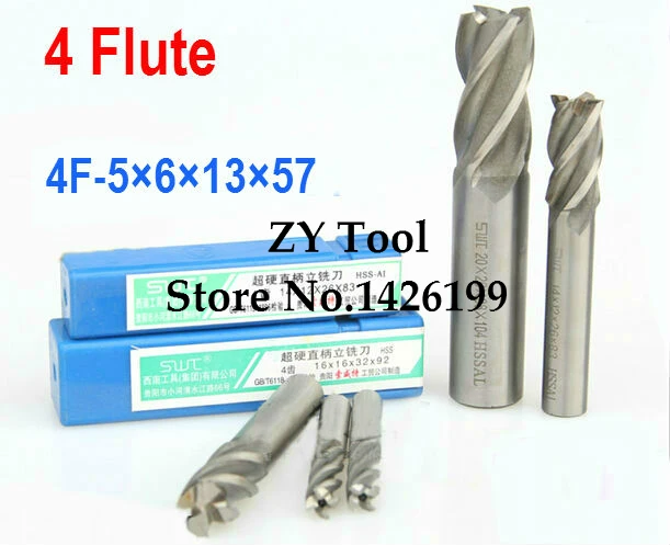 

Free shipping 5pcs 5.0mm 4 Flute HSS & Extended Aluminium End Mill Cutter CNC Bit Milling Machinery tools Cutting tools.