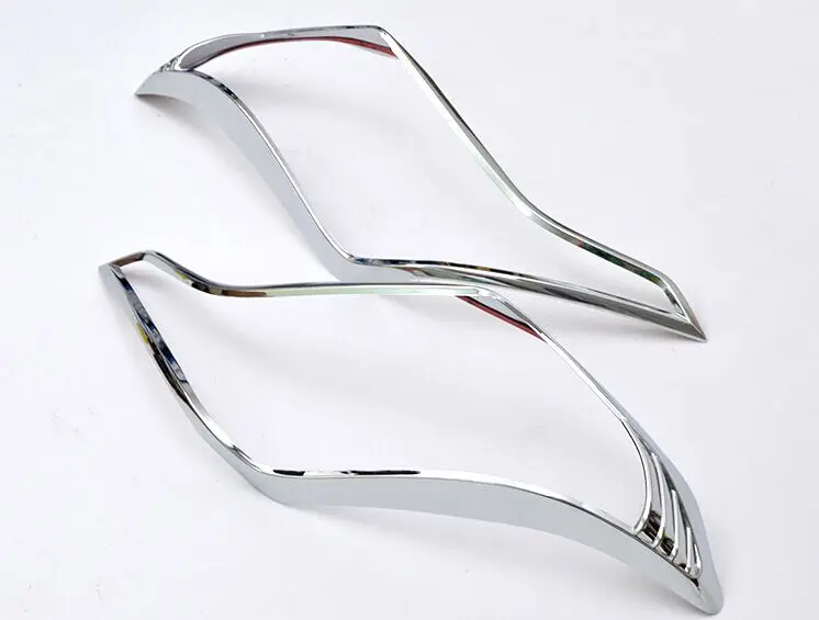 For Toyota Land Cruiser Prado FJ150 2014 2015 ABS Chrome Plated Head Light Cover Precut Overlays 2pcs/set 2015