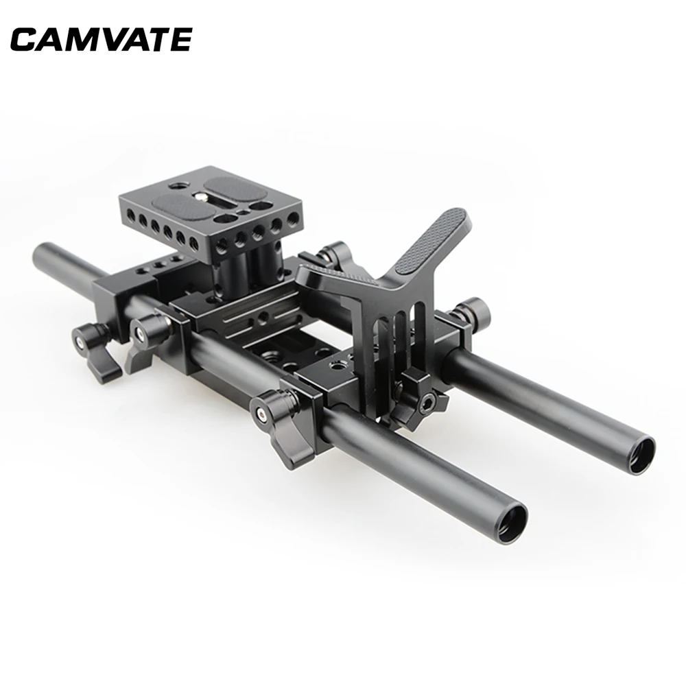 كاميرا CAMVATE DSLR مجموعة دعم الكتف مع قاعدة تثبيت وعدسة المورد وحامل ثلاثي القوائم تصاعد لوحة للقفص/ترايبود/مثبت