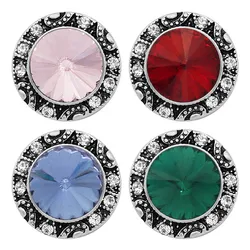 New KZ3137 Charming colorful Round rhinestone crystal 20MM snap buttons fit snap bracelet jewelry wholesale