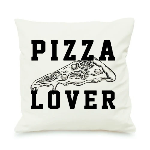 Novelty Pizza Lover Throw Pillow Case Funny Humour Food Cushion Cover Pizza Decorative Pillows Cases Couch Cushion Covers Gift