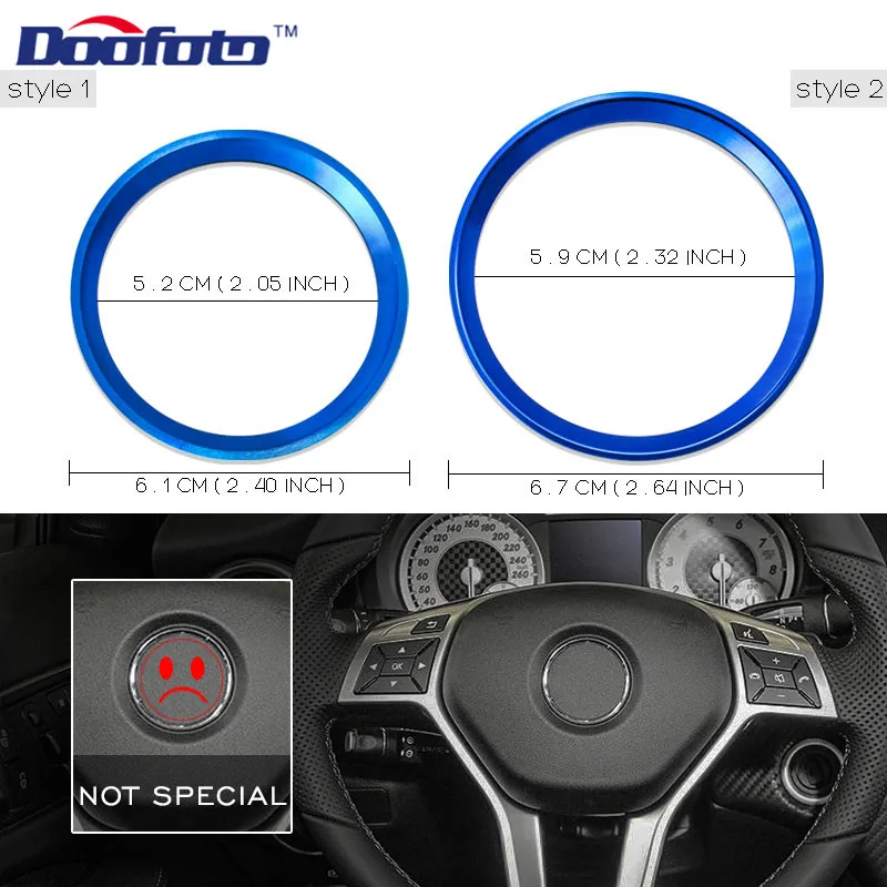 Doofoto Car Steering Wheel Trim Ring Center Decoration Accessories Cover Styling For Mercedes Benz GLE CLA W203 W204 W205 Circle