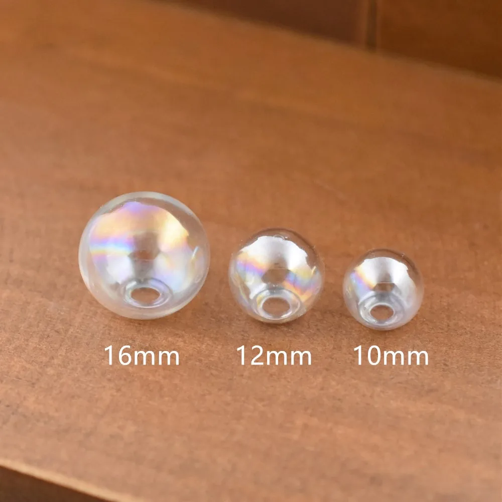 10 Sztuk Kolorowych Szklanych Kul 10mm 12mm 16mm Puste Szklane Kule Zawieszki Elementy do Biżuterii Materiały DIY Ręcznie Robione Koraliki Akcesoria — zdjęcie 4