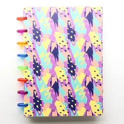 Yiwi 80 Sheets 160*220mm Watercolor A5 Discs Ring Bound Spiral Notebook Happy Planner Diary With Flower Blank Refill School