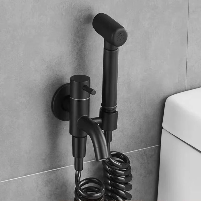 Toilet Portable Black Bidets Bathroom Hand Shower Bidet Toilet Sprayer Hygienic Shower Bidet Tap Wall Mount Bidet Faucet