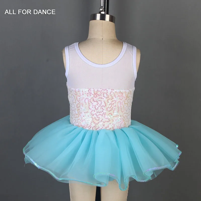 19803 Girl Stage Performance Ballet Tutu Kid dance Costume Ballet Dance wear ballerina dance tutu white sequin lace bodice tutu