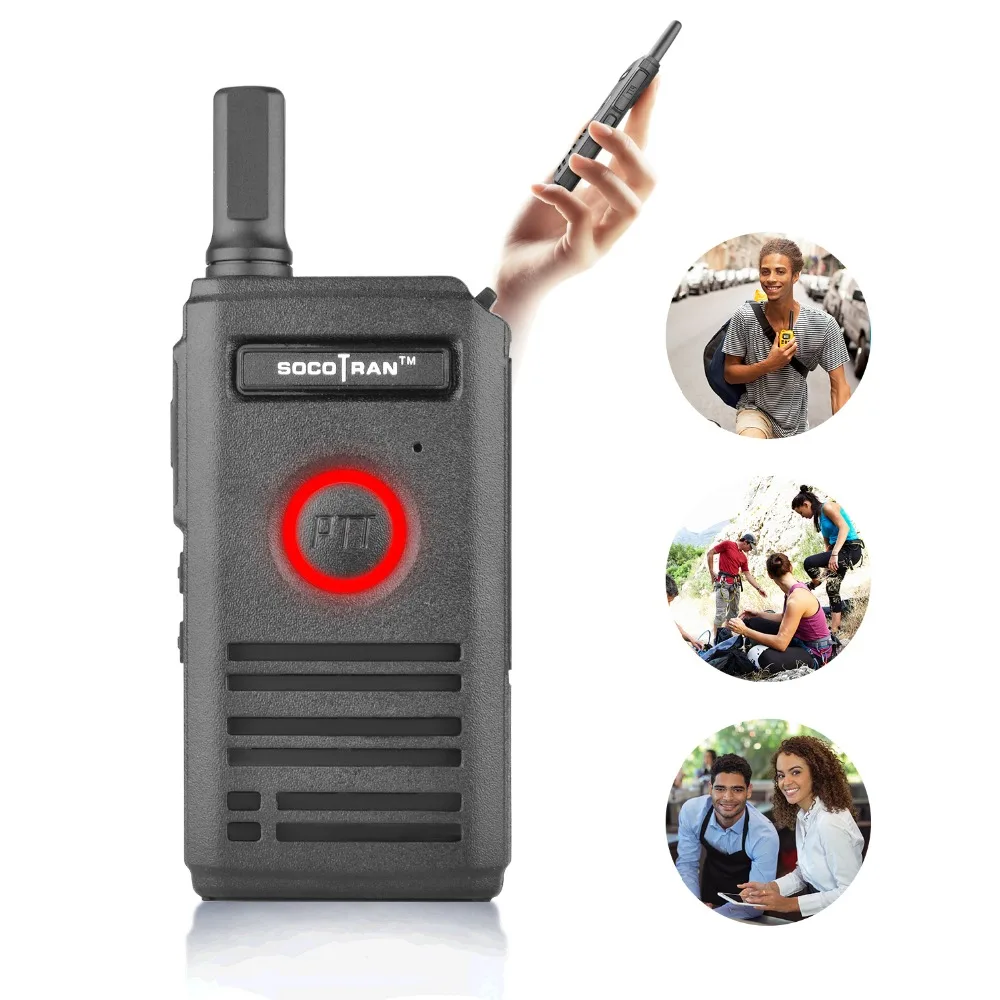 

SOCOTRAN SC-600 UHF mini walkie talkie Amateur Radio 400-470MHz Ultra slim two way radio double PTT breathing light