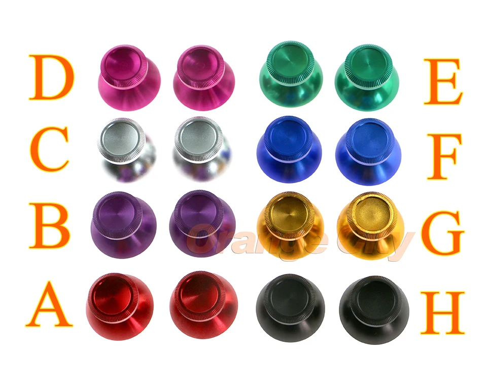 25pairs=50pcs Aluminum Metal Joystick Cap Thumbsticks Chrome Joystick Caps thumb stick for PS4 xbox one Controller