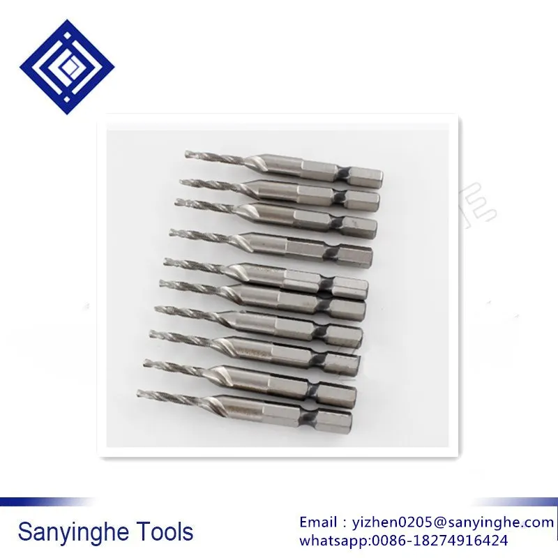 High Hardness 10Pcs/set M3-M10 composite tap drill bit thread spirals crew tap,Hexagon handle compound Tap Drill Bits