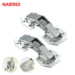 NAIERDI-A99 90 Degree 3 Inch No-Drilling Hole Cabinet Hinge Spring Hinge Full Overlay Cupboard Door Hinges Furniture Hardware