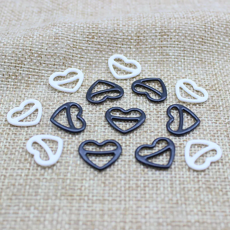 

Bra material PP metal bra strap hooks Nylon Coated Lingerie Heart shape 10mm/12mm/15mm