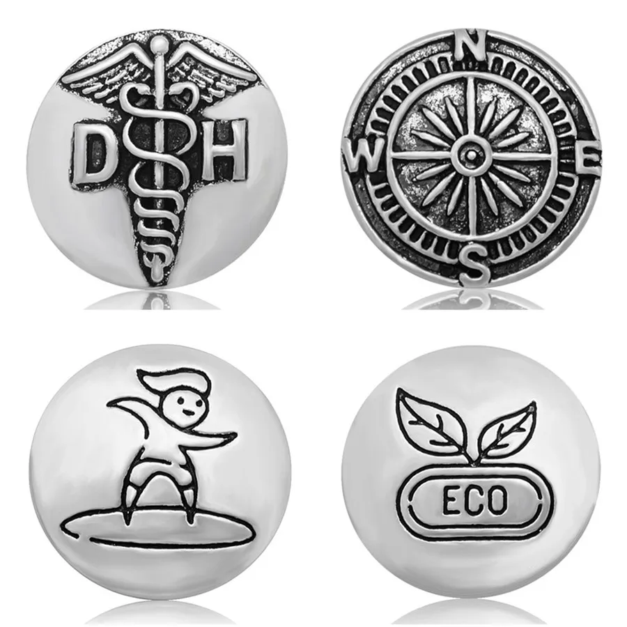 New Beauty Medical sign compass simple pattern 20MM Metal snap buttons for DIY 18mm snap jewelry wholesale KZ3364