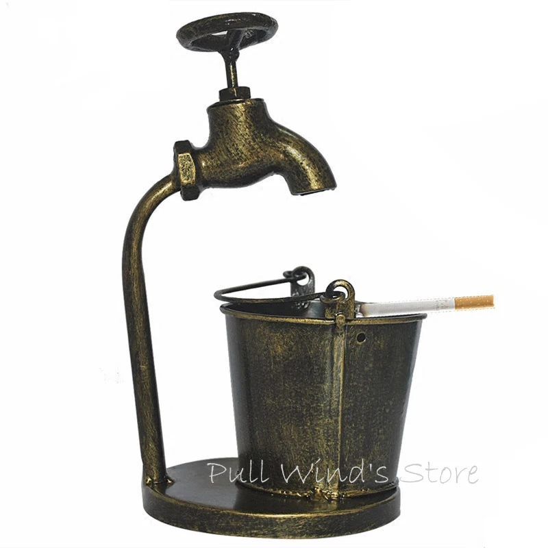 Fun Retro faucet metal ashtray bar and home Creative Ashtray rural decoration