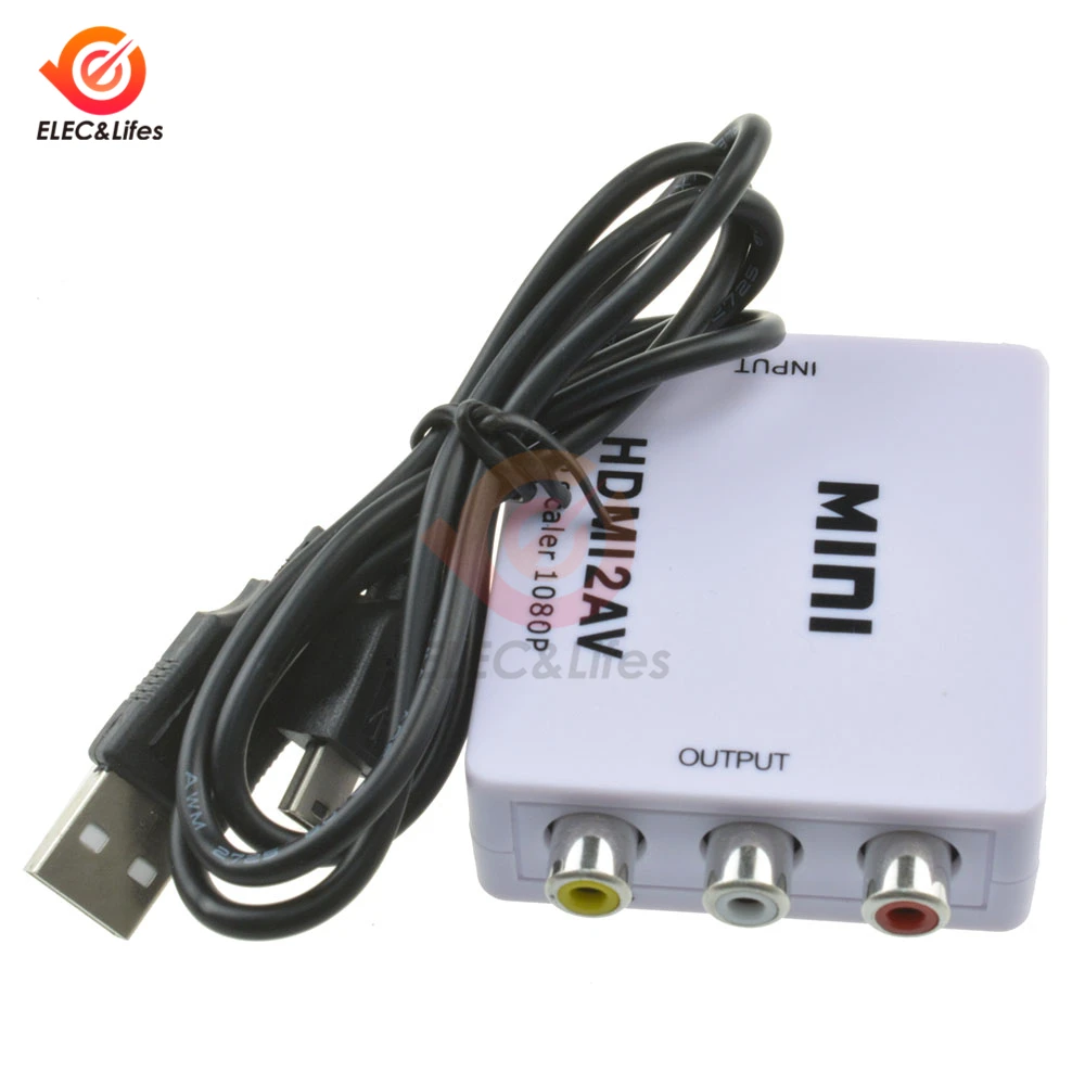 جهاز كمبيوتر محمول صغير 0.5 متر HDMI إلى RCA AV محول HDMI إلى AV محول لأجهزة أندرويد TV صندوق ذكي Chromecast لأجهزة 480P NTSC/PAL HDMI2AV