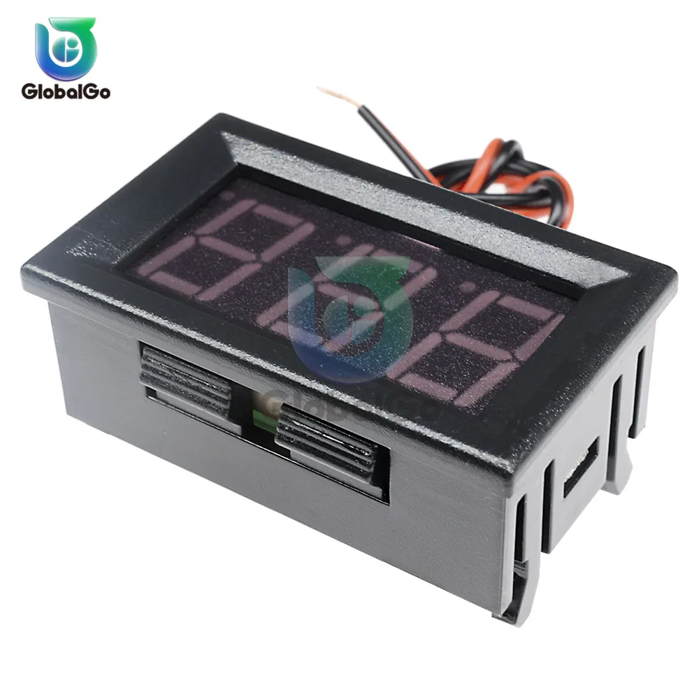 0.56นิ้วดิจิตอลโวลต์มิเตอร์2สาย3สายDC4.5V To30V 0.56 "จอแสดงผลLEDแรงดันไฟฟ้าสำหรับ6V 12Vรถจักรยานยนต์รถ