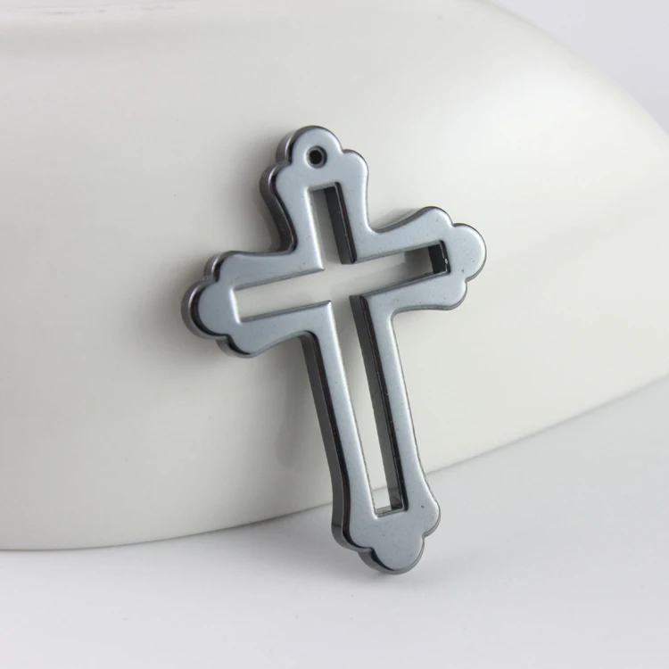 Hematite fashion cross pendant accessories diy accessories HP1007
