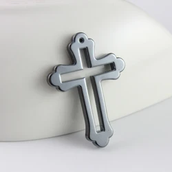 Hematite fashion cross pendant accessories diy accessories HP1007