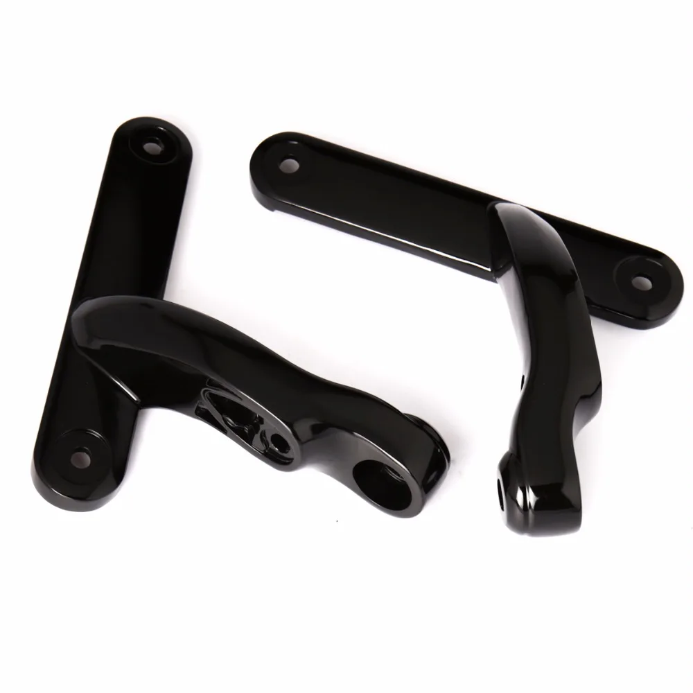 Gloss Black Auxiliary Lighting Brackets Kit For Harley Street Glide Road King FLHR FLHX 2006-2013 14 15 16 17 18 19 20 21 22 23