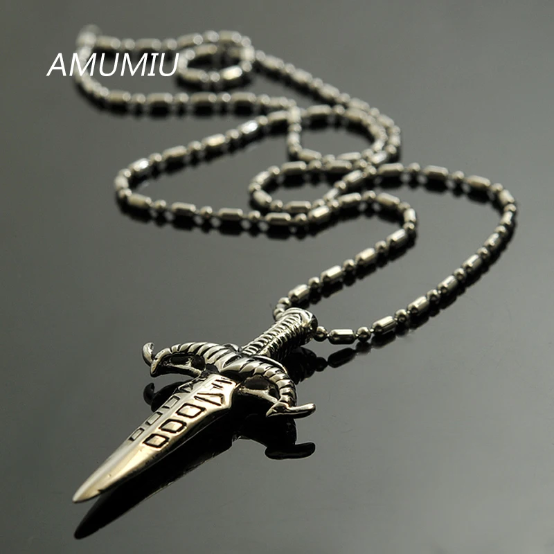 AMUMIU free shipping, MEN/WOMEN 316l stainless steel Necklace Pendant Fashion Jewelry HZP098