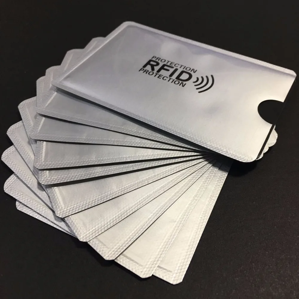 100pcs Anti Scan RFID Blocking Sleeve Credit Card case to Secure Identity ATM Debit Contactless ID Protector Holder