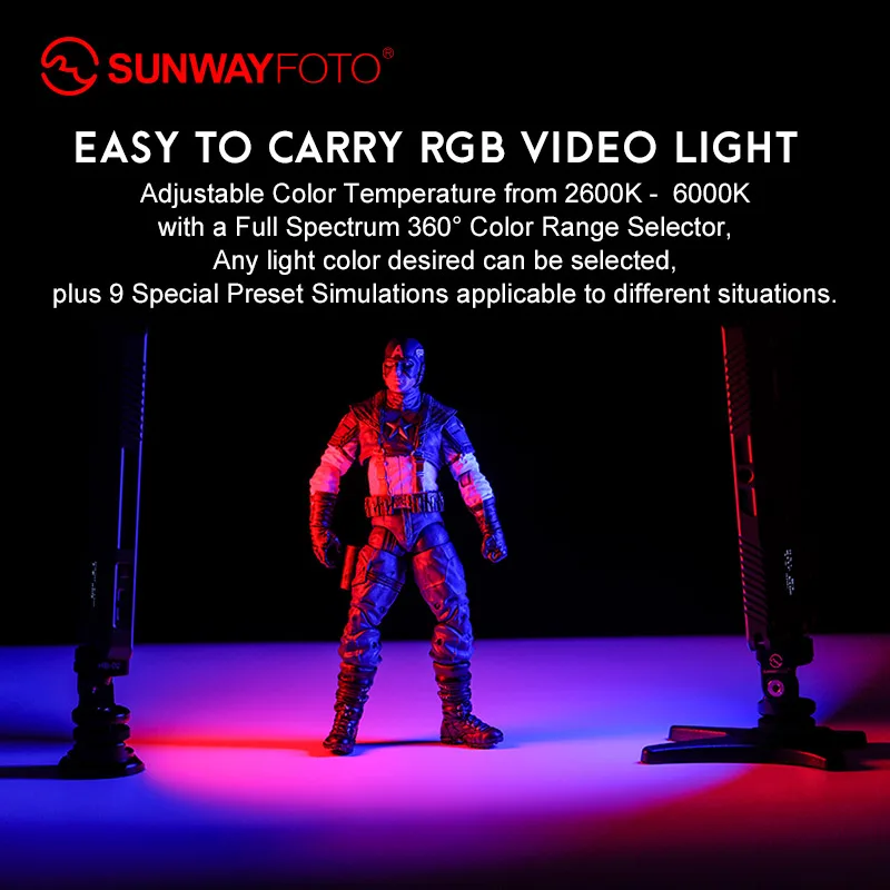 SUNWAYFOTO FL-70 RGB LED ضوء RGB اللون إضاءة السليفي إضاءة الاستوديو الكاميرا لكانون نيكون التصوير الإضاءة الفيديو يوتيوب